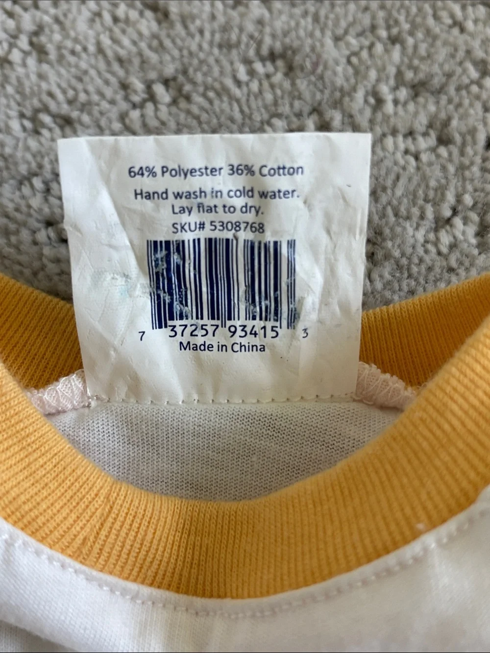 Dog White Zion National Park Tee with Yellow Trim Size Small